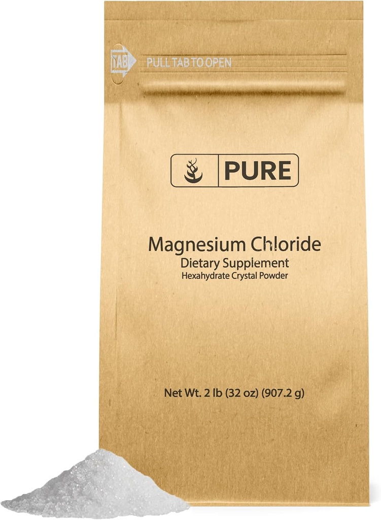 Reine Original Zutaten Magnesium Chloride (2lb) Mundergänzung, Kristallpulver, Magnesiumergänzung, Lebensmittelqualität