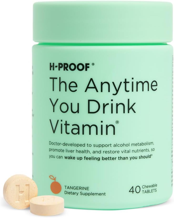 The H-PROOF L'hora de beure Vitaminada, Live salut i Imunitats with Electrolytes, Milk Thistle, i Viminades B & C - 40 taules Chewables (20 Servings), Vegan, T mandarina
