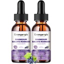 GREENPEOPLE (2 Pack) Magnesium Glycinate Liquid Drops - 4-in-1 High Absorption Liquid Magnesium for Sleep W/Saffron, GABA& Bacopa | Fast-Acting, Bone, Muscle & Sleep | Sugar-Free Grape Flavor, 2fl Oz