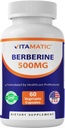 Vitamatic Berberina Supplemento 500mg - 60 Capsule Vegetali - Made in Italy - Gluten Free - Non OGM (1 Bottiglia)