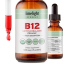 USDA Organic Vitamin B12 Liquid Drops 5000 mcg, Methylcobalamin, Sublingual, Fast Absorption, Cellular Energy, Metabolism Support, Nervous System, Mental Focus, Vegan, Non-GMO, 2 fl oz, 60 Servings