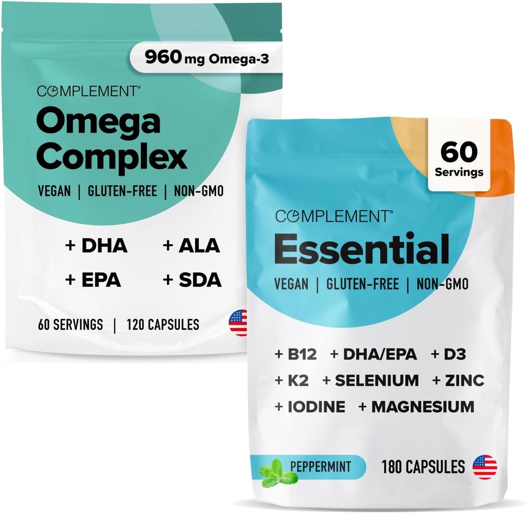 Omega Complex & Essential Multivitamin Bundle - Osasun eta Ongizate Optimorako Elikadura Laguntza Integrala