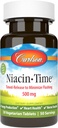 Carlson - Niacin-Time, Time-Release, 500 mg, 비타민 B-3, 콜레스테롤 대사, 에너지 생산, 심장 건강, 50 정제