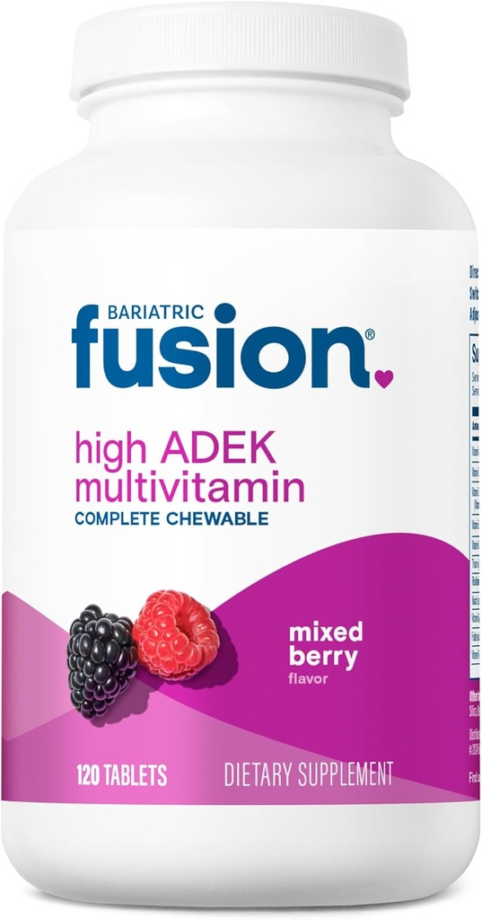 Bariatric Fusion 化学多维素与高ADEK维生素 ++ 多维素 双极切换病人 ++ 混合莓裂片 ++ 铁和钙 ++ 一个月供应