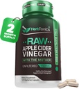 Herbtonics Raw Apple Cider Vinegar Capsules 1500mg 配有 Mother QQ 重量管理,Detox 和 Digestion 公式 配有 GLP-1 支持 QQ 未过滤的 ACV 配有 Metabilic 支持 QQ 120 Vegan Capsules