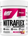 GAT SPORT Nitraflex Advanced Pre-Workout Powder, Увеличава притока на кръв, повишава силата и енергията, подобрява производителността на упражнения, мъже и жени (Fruit Punch, 30 Serbings)