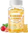 Magnesio Glycinate Gummies 1000mg - Zucchero Gratuito Magnesio Potassium Supplemento con Vitamina D, B6, CoQ10 per Calma Mood & Sleep Support - 60 Gummies Arancione