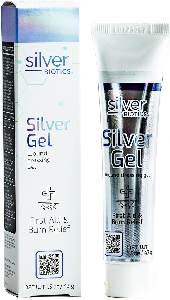 Silver Biotics 24 PPM Silver Wound Healing Gel | Layer of Protection for Cuts, Irritations e Burns | 1,5 oz