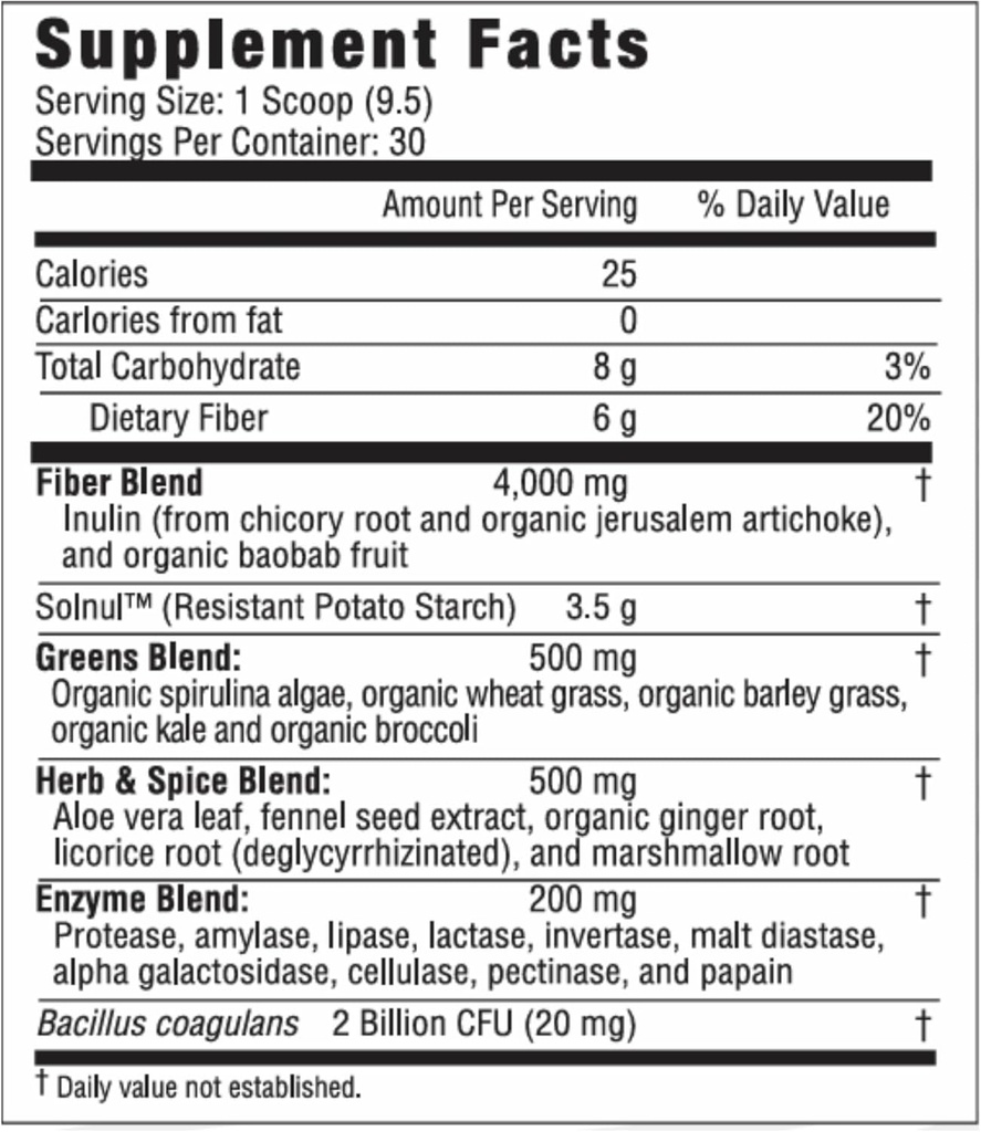 Greens Superfood Powder s probiotikami a prebiotikami 