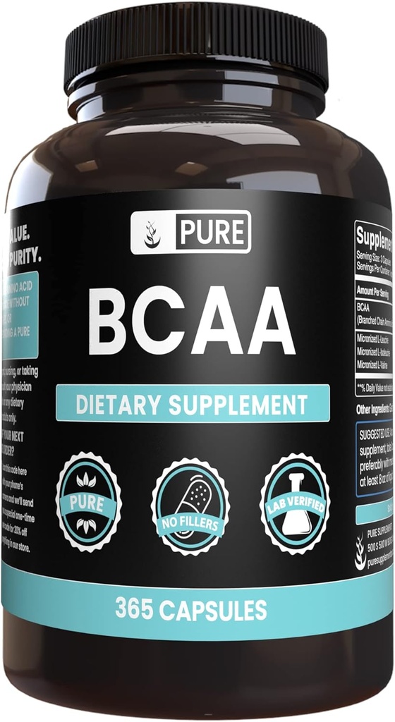 Priginal Ingraditions BCAA (365 Capsules) No Magnesium หรือ Rice Plupleers, บริสุทธิ์เสมอ, Lab vered
