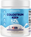 Vitamatic Bovine Colostrum Powder - 50% Highest IgG -120 Gram - supplement for Gut Health, Hair Growth, Beauty, Muscle Recovery, " Immune Support - easy to Mix - Unflavored - 60 Servings