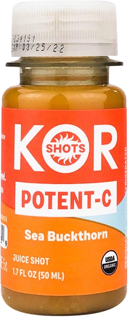 KOR Shot Sea Buckthorn 및 Baobab Shot - 1.7 Fl Oz - Potent C - Superfoods 비타민 C 샷 - USDA 인증 유기