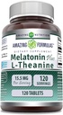 Amazing Formulas Melatonin Plus L-Theanine 15.5 Mg ) Tablets supplement - Non-GMO - Gluten-Free ) Made in USA (1 Pack ) 120 count)