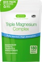 Igennus Superior Triple Magneziu Complex, complet Reacted & Chelated Glycinate, Taurate & Citrate, Clean Label, Biodisponibilitatea ridicată & Absorbtion, 180 Tablete, Vegan, Non-Buffed