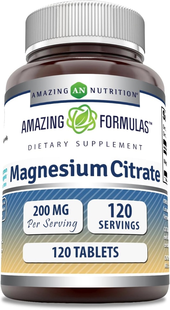 Amazing Supples Magnezu Citrate 124; 200 Mg Tablets Bird124; Mineral Supplement Bird124; Non-GMO Bird124; Gluten Free Bird124; Made in USA (1 Pack, 120 Count)