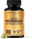 Capsulele de pulbere Moringa - Pure Moringa pulbere, energie, piele, Imun & Gut Sanatate Superfood, bogat în antioxidanti, vitamine esentiale & aminoacizi, Suplimentul natural verde Superfood - 60 Conte