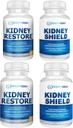 Kidney Restore & Kidney Shield 4Pack Bundle Таблетки - Природний Kidney Support Supplement для Kidney Cleanse Detox & Repair - Комплексний нирковий & Kidney Health Supplement для підтримки функцій Kidney