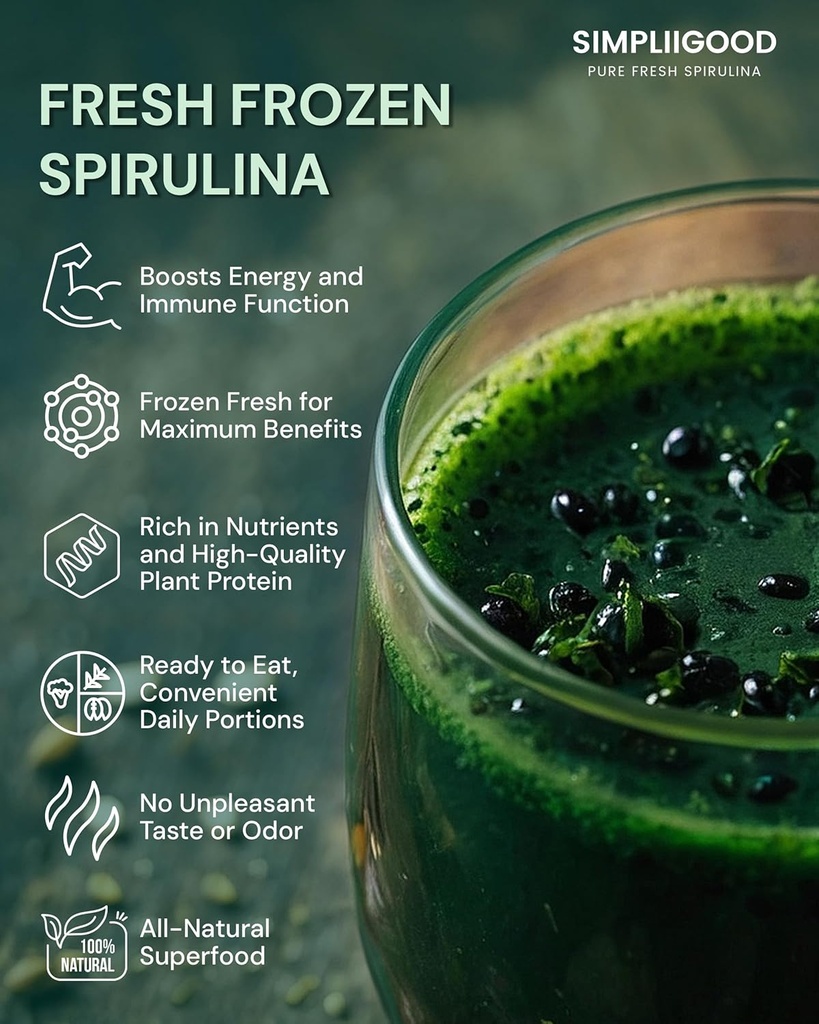 Spirulina Cubes - High Protein, Vitamin-Rich Superfood with Natural Flavor - Vegan, Gluten-Free Nutrient Powerhouse Spirulina Pods for Smoothies (1.680, Kilograms)