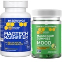 Natural Stacks Magtech Magnesium + Mood Magnesium Gummies Bundle - 4 Forms of Magnesium - Relaxation, Brain Health & Stress Support* - 210 Total Pieces