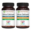 Pure Nutrition Ultra Calcium 1000mg with VIT D3 + K | 180 Tabs (90 X Pack of 2) | Calcium Supplement with Calcium Citrate Malate, VIT D3, K, Moringa Oleifera, Magnesium and Zinc.
