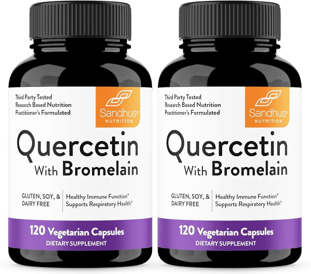 Sandhu's Quercetin z Bromelain Vegetarian kapsule dopolnila 120 (paket z 2) 