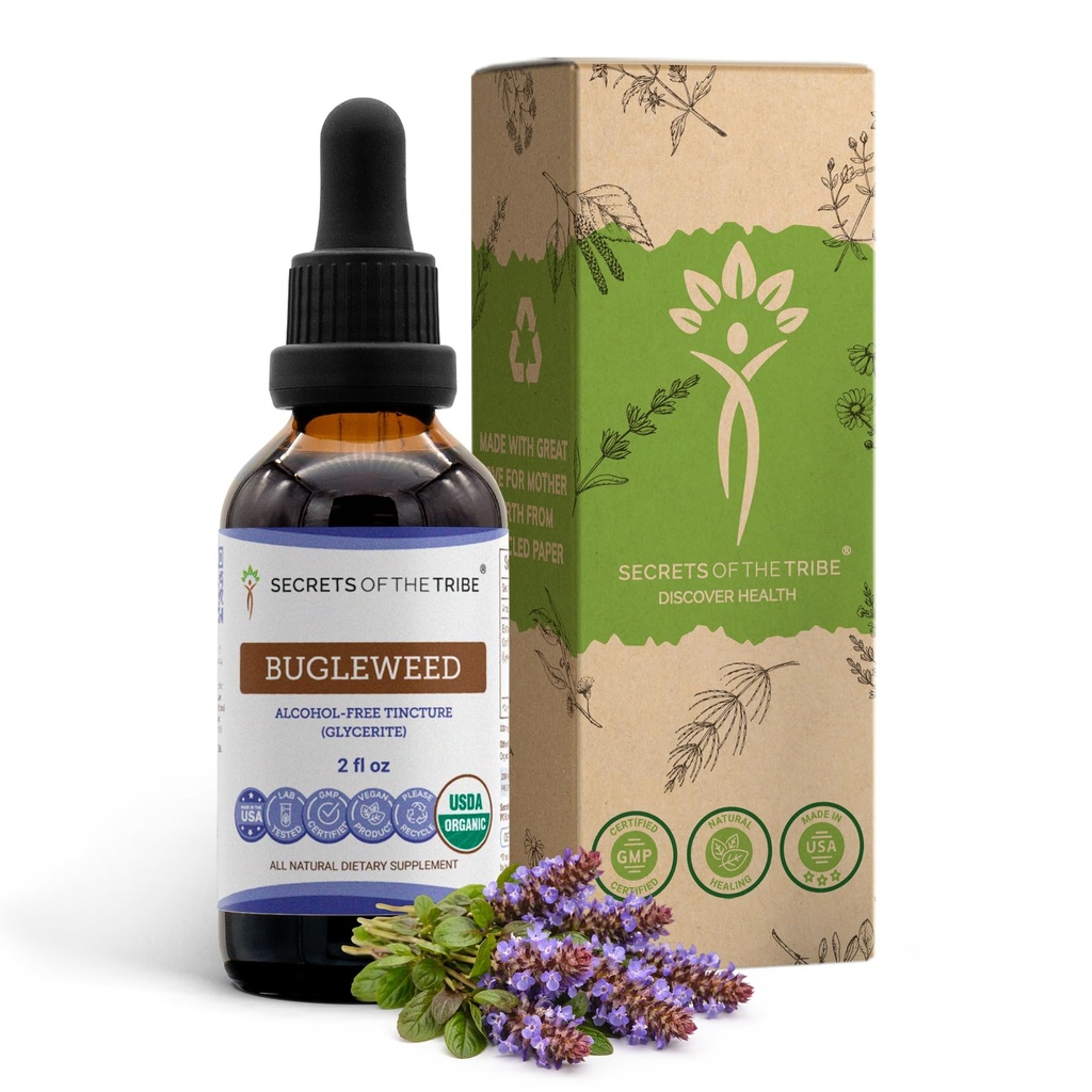 Bugleweed USDA Organic | Alcohol-FREE Extract, High-Potency Herbal Drops, Respiratory System | Made from 100% Certified Organic Bugleweed (Ze Lan, Lycopus Virginicus) Dried Herb (2 FL OZ)