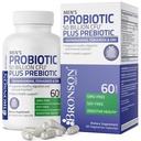 Bronson Men's Probiotic 50 Billion CFU Plus Prebiotic with Ashwagandha, Fenugreek & Zinc, Supports Healthy Digestion & Immune Function Non-GMO, 60 Vegetarian Capsules