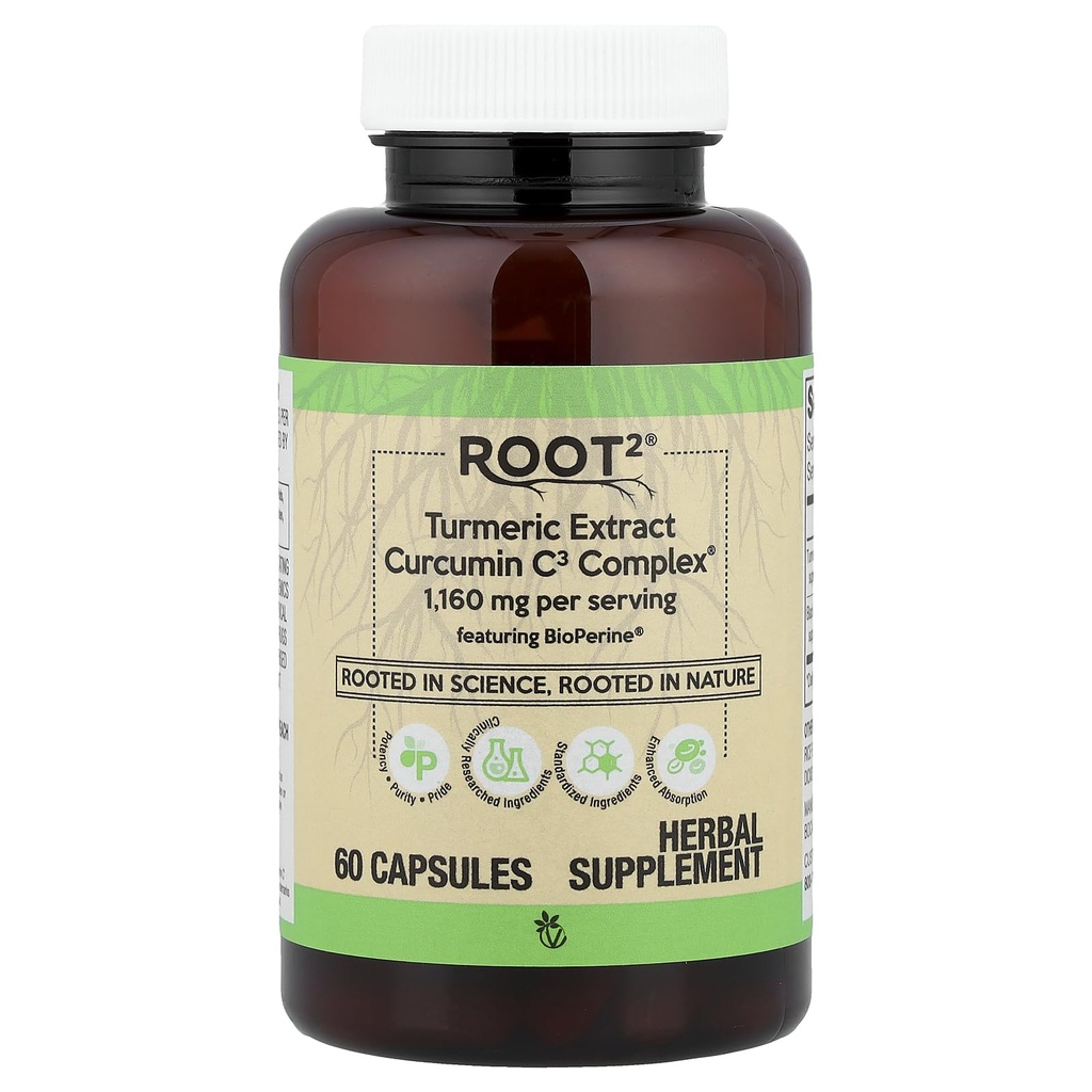 Vitacost Root2®, Turmeric Extract Curcumin C3 Complex®, 60 Capsules