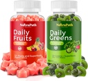 Superfood Fruits eta Veggies Gummies (120 Chews), 12+ Superfruituak eta 30 Veggies, Fruit & Herbs, fruta eta barazki bitaminak, Ez-GMO, Pectin-Based, Gluten-Free