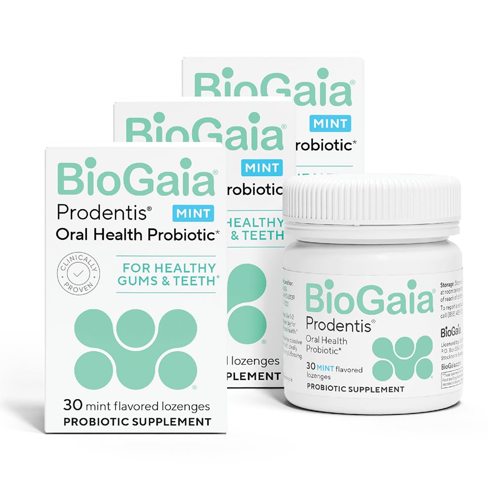 BioGaia Prodentis 3-Pack | Dental Probiotic Lozenges | Promote Healthy Gums & Teeth | Defend Against Dental Problems | Replenish Oral Microbiome | Improve Oral Health | Mint Flavor | 90 Day Supply