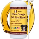 Natural Dog Company Ultra Omega Oil for Dogs a 2000 MG Omega 3, 6, 9 with Salmon, Pollock & Flaxseed Oil, EPA & DHA, Dog Supplement for Skin, Coat, Joints, Allergy & Itch Relief, Dog Fish Oil 16oz