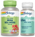 SOLARAY Irish Sea Moss och Total Cleanse Uric Acid - Wellness and Joint Health Bundle w/Naturally Occurring Vitamins, Minerals, Live Bacteria, Plus Tart Cherry, Turmeric och Celery Seed, 100/60ct