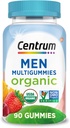 Sentrum Men 's Organik Multigummies, Gummi Multivitamin, Organik Multivitamin untuk Pria dengan Nutrisi Esculity untuk Dukungan Imune, Energi, dan Fungsi Otot - 90 Cacah