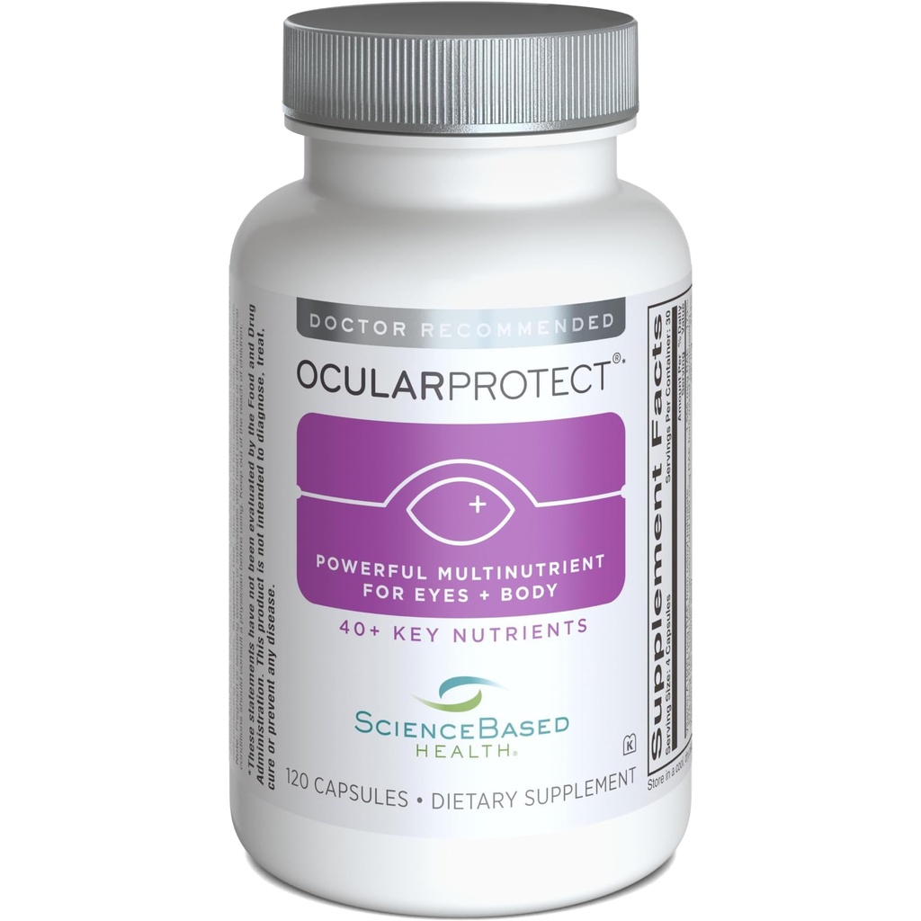 ScienceBased Health OcularProtect – Daily Multivitamin with Advanced Eye Health Support – 40+ Key Nutrients with Lutein, Zeaxanthin, Turmeric & Quercetin – Immune & Antioxidant Support