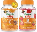 Lifeable Vitamin C Kids + B Complex Kids, Gummies Bundle - Great Tasting, Vitamin Suplemen, Gluten Free, GMO Free, Chewable Gummy