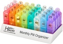 Monthly Pill Organizator 2 razy dziennie, 30 dzień Pill Box AM PM, rano i noc jeden miesiąc Pill Box Organizator z Daily Usuwalny 31 Day Pill Organizatorów i Organizowanie Tray