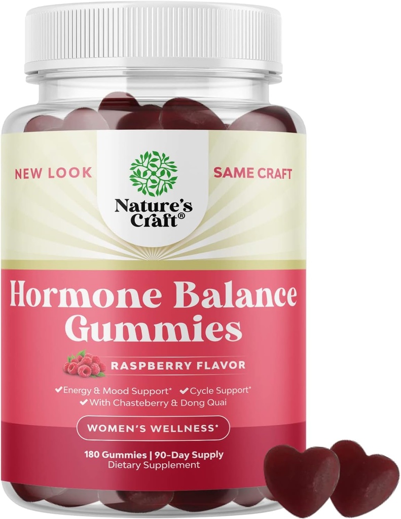 Keseimbangan Hormone untuk Wanita Gummies dari All Ages - PMS Dukungan Tambahan Bagi Perempuan untuk Mendukung Siklus Menstrual & Hormonal Keseimbangan Menopause & Mood Swings dengan Vitamin B6 & Dong Quai - 180 Chews