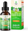 Natures Craft Kids Vitamin D3 K2 Drops - Organic Vitamin D for Kids for Strong Bones & Joints - Spædbørn, Babyer & Toddler Immunsupport Drops flydende supplement - 60 ml flaske