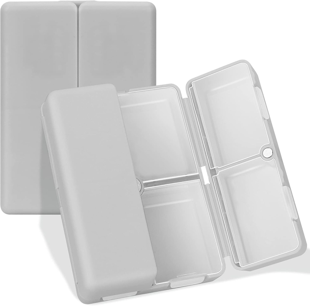 FY Daily Pill Organizer, 7 Compartments Portable Pill Case Travel Pill Organizer,[Folding Design] Pill Box for Purse Pocket to hold Vitamins,Cod Liver Oil,Supplements and Medication-Grey