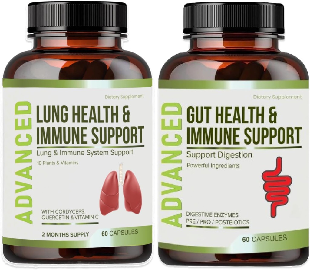 Lung Health & Imunitation Supplement - Lung Cleanse a Detox s imunitou vitamíny pro lepší plíce, imunitní obrana, jasné plíce & Deep Breathing včetně Quercetin & Cordyceps. Dodávka za dva měsíce