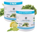 Si, podes! Booster de bebidas - Organic Greens Superfood Powder Drink Mix - 2 Pack con Alfalfa Grass, Wheatgrass, Kale, Barley Grass, Lemon Juice Powder - Rico en antioxidantes, vitaminas e minerais.