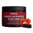 FOCL Female Libido Booster for Women - Boost Desire, Arousal, Energy, Helps Promote Hormone Balance - Horny Goat Weed, Fenugreek & Green Tea (30 Gummies Strawberry Cream)