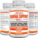 Soporte Adrenal y Gerente de Cortisol - 90 cápsulas, Suplemento de Salud Adrenal con Ashwagandha, Licorice Root, Rhodiola Rosea, Ginseng, Holy Basil for Adrenal Fatigue for Women &amp; Men