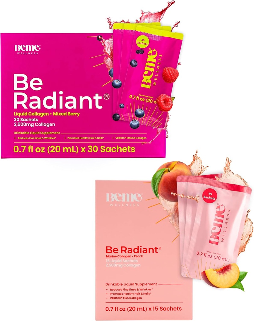 BeMe BeRadiant Peach & Berry Bundle - Skysti Collagen gėrimų papildai