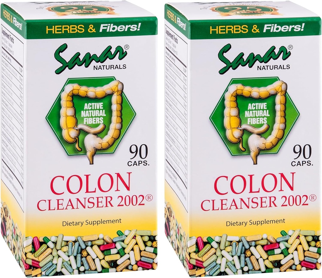 Sanar Naturals Colon Cleanser, 90 Kapseln (2 Pack) - Ballaststoffe, Kräuter und Probiotika Mischung, Verdauungsunterstützung, Colon Cleanse Supplement für Damen & Herren
