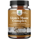 Advanced Lion's Mane Mushroom Supplement - Lions Mane Supplement Capsules with Reishi Chaga Maitake & Shiitake for Brain Health Memory Support & Focus - Nootropic for Mental Clarity - 30 Count