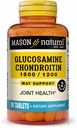 MASON NATURAL Glucosamine Chondroitin 1500/1200 2 por día con vitamina C - apoia a saúde conxunta, flexibilidade mellorada e mobilidade *, 90 cápsulas
