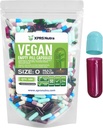 XPRS Nutra Velikost 0 Prázdné kapsle - 100 hrabě prázdné Veganské kapsle - Vegetariánské pilulky - DIY Zeleninové kapsle Fill- Veggie Pill Caps pro Do- It- Vaše vlastní doplňky (Multi Color)