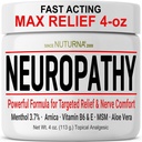 Neuropathy Nerve Relief Cream - Veloce agisce Max Rilievo per le mani dei piedi Gambe Toes Back - Ultra Strength Menthol Arnica Aloe Vera MSM, Soothing Natural Nerve Comfort Relief, Paraben-Free 4 Oz