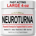 Neuroturna Nerve Cream - Fast Acting Comfort for Feet, Hands, Legs & Toes - Ultra Strength Menthol, Arnica, Aloe Vera, MSM - Cooling Soothing Comfort - Non-Greasy, Paraben-Free - 4 oz